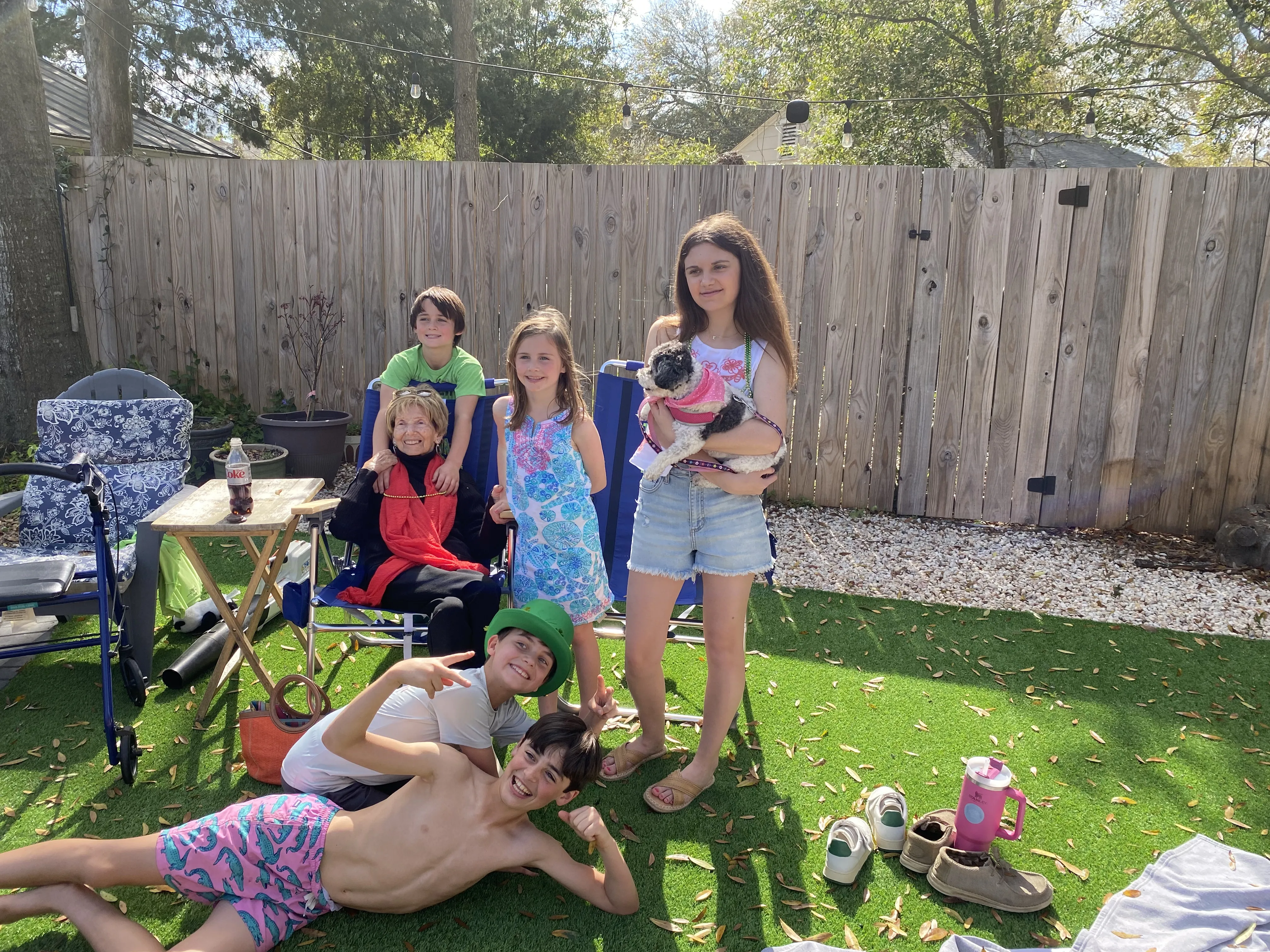 Last family get together with Becky and the grand kids